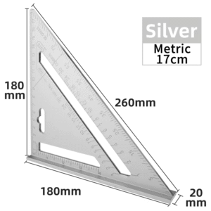 Triangle Ruler 7Inch Measurement Tool Aluminium Alloy Carpenter Set Square Angle