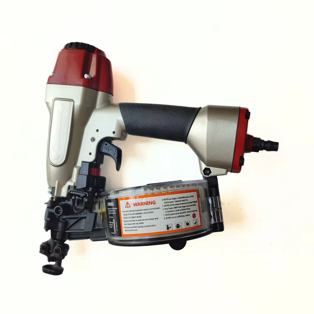 Lightweight 15° Construction Coil Nailer 50G Adjustable Depth for Gypsum Board & Metal Roof Air Power Roofing